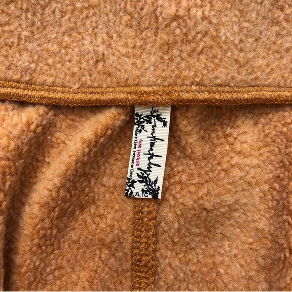 Free People Brown Fleece Shorts Tie Waist Pockets NEW XL - Picture 6 of 6